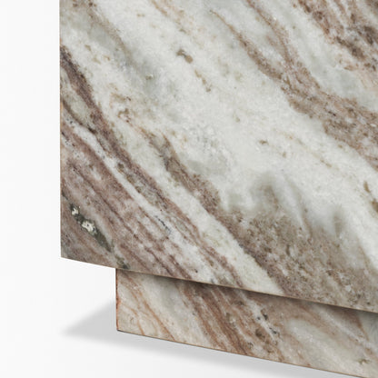 Matteo Solid Pink Marble Rectangular Coffee Table