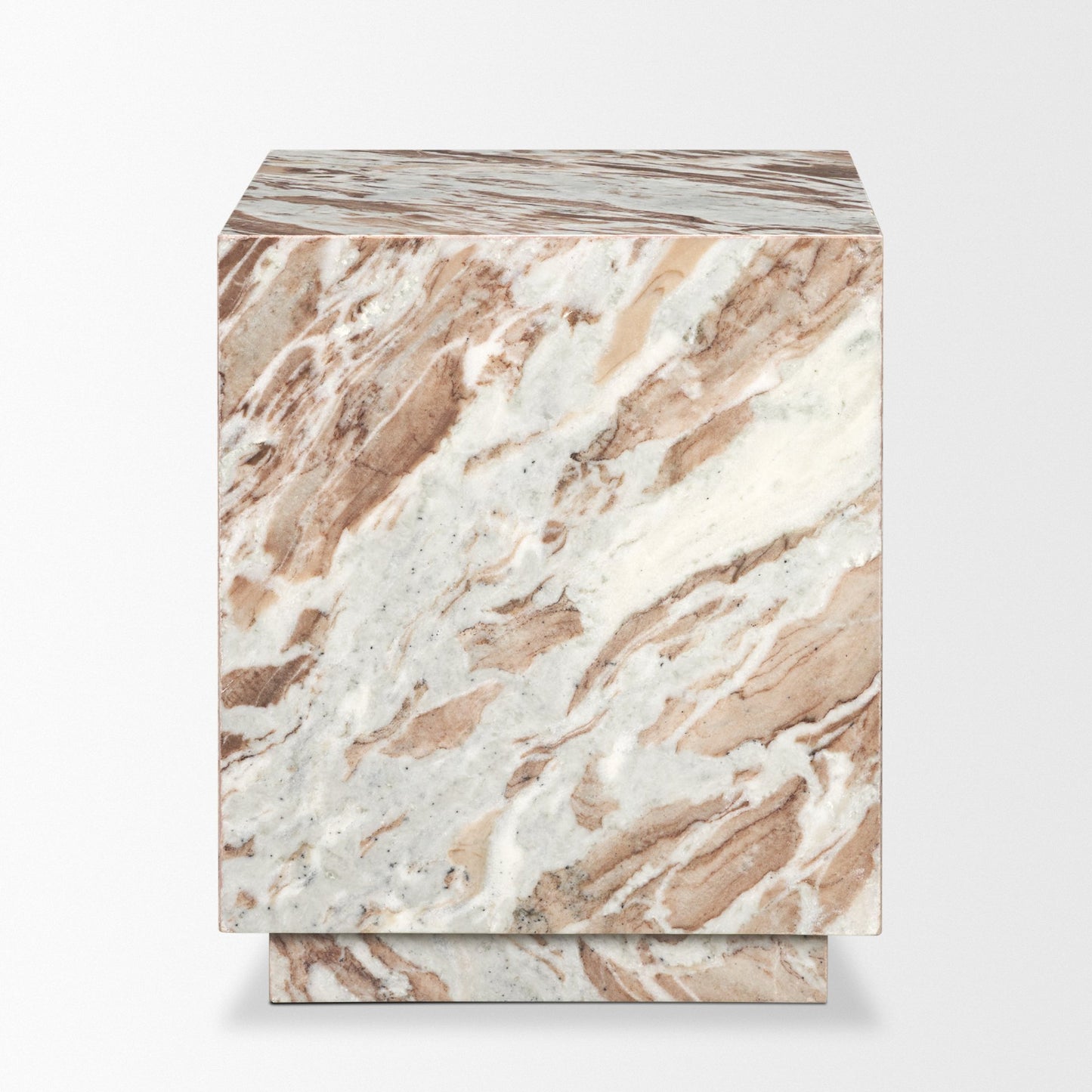 Matteo Solid Pink Marble Square Side Table