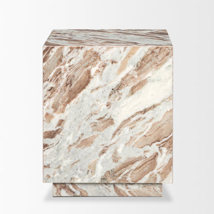 Matteo Solid Pink Marble Square Side Table