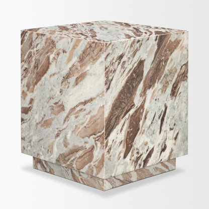 Matteo Solid Pink Marble Square Side Table