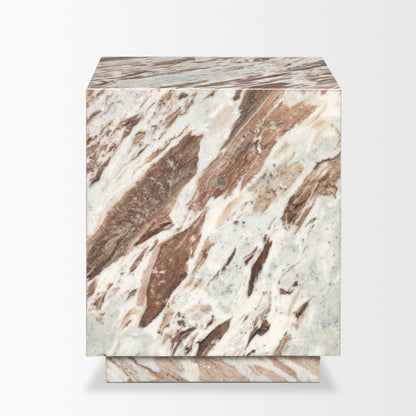 Matteo Solid Pink Marble Square Side Table