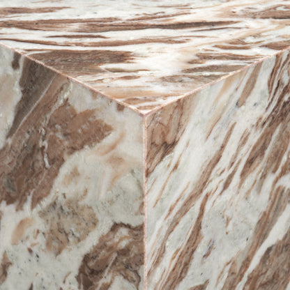 Matteo Solid Pink Marble Square Side Table