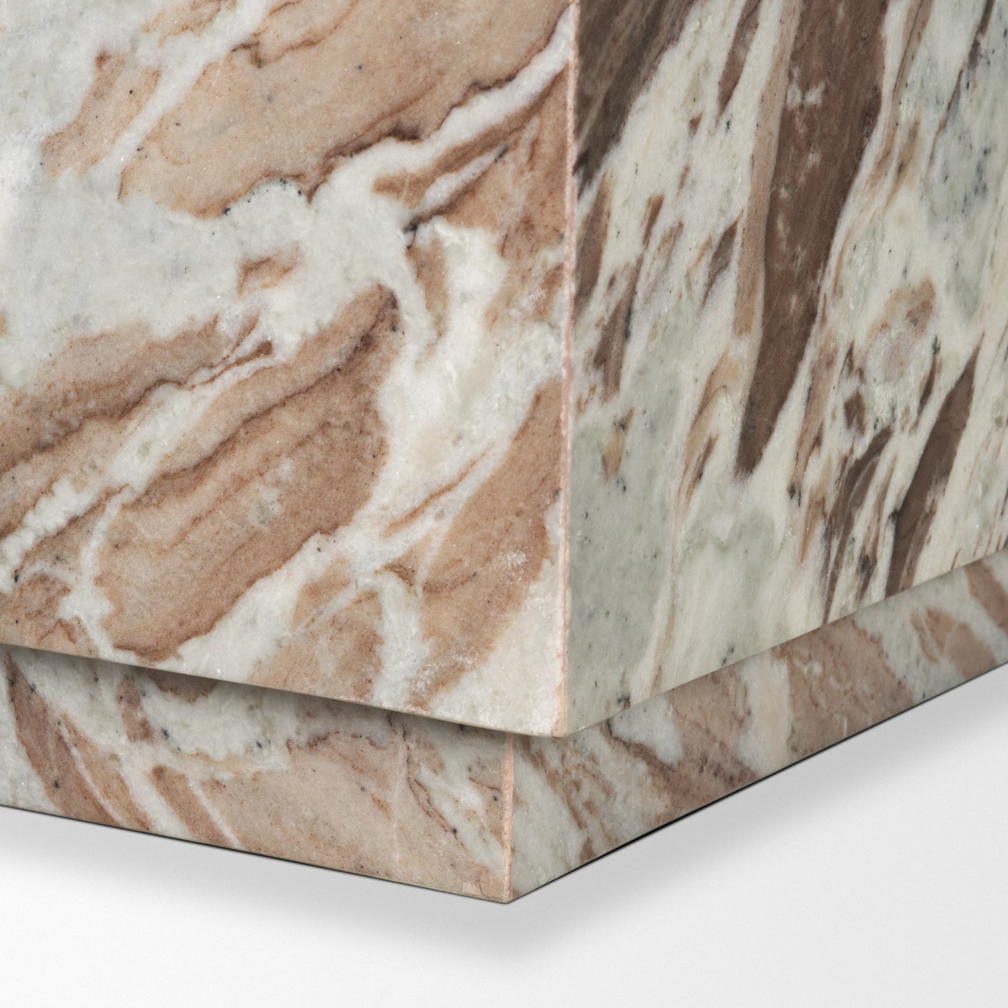 Matteo Solid Pink Marble Square Side Table