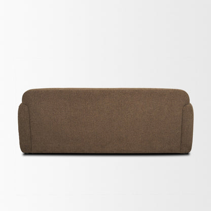 Saga Textured Brown Plush Fabric 3 Seater Sofa