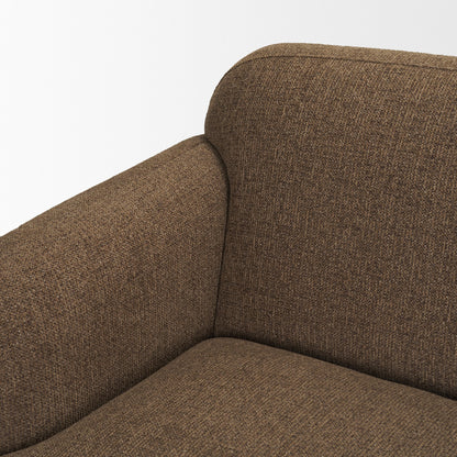 Saga Textured Brown Plush Fabric 3 Seater Sofa