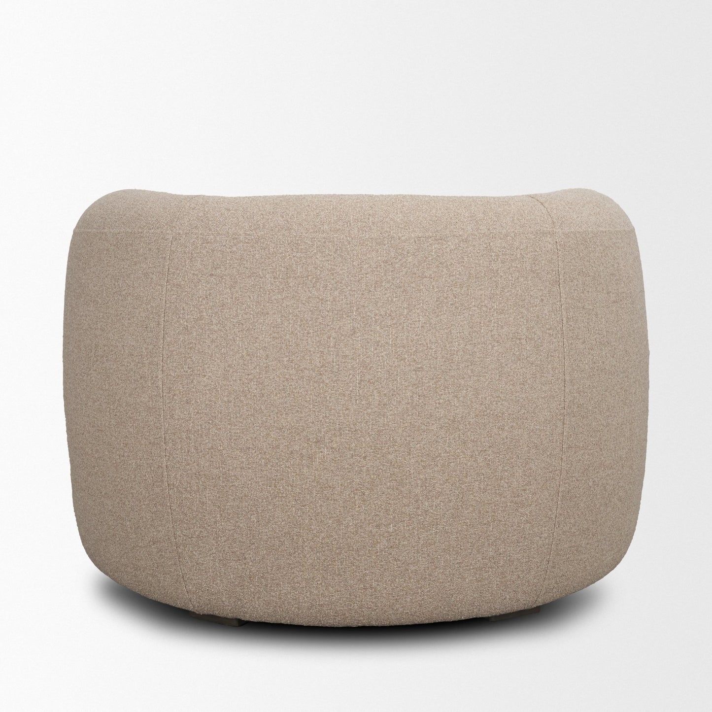 Kornelia Textured Mushroom Fabric Barrel Accent Chair
