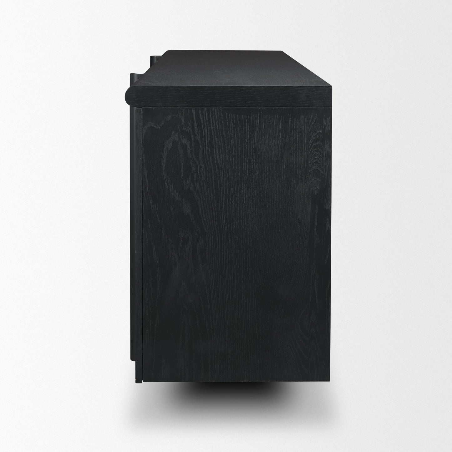 Rowan Black Oak Wood Closed 4 Door Sideboard