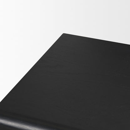 Rowan Black Oak Wood Closed 4 Door Sideboard