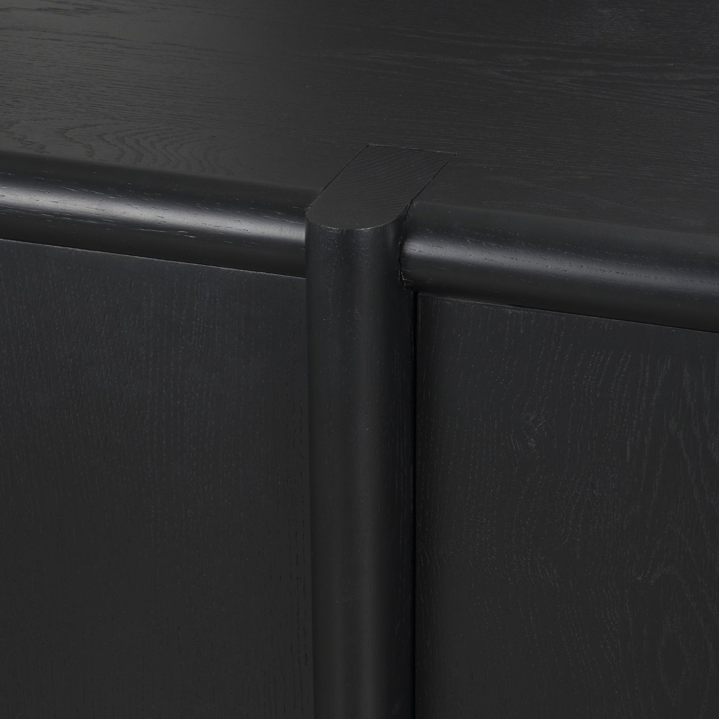 Rowan Black Oak Wood Closed 4 Door Sideboard