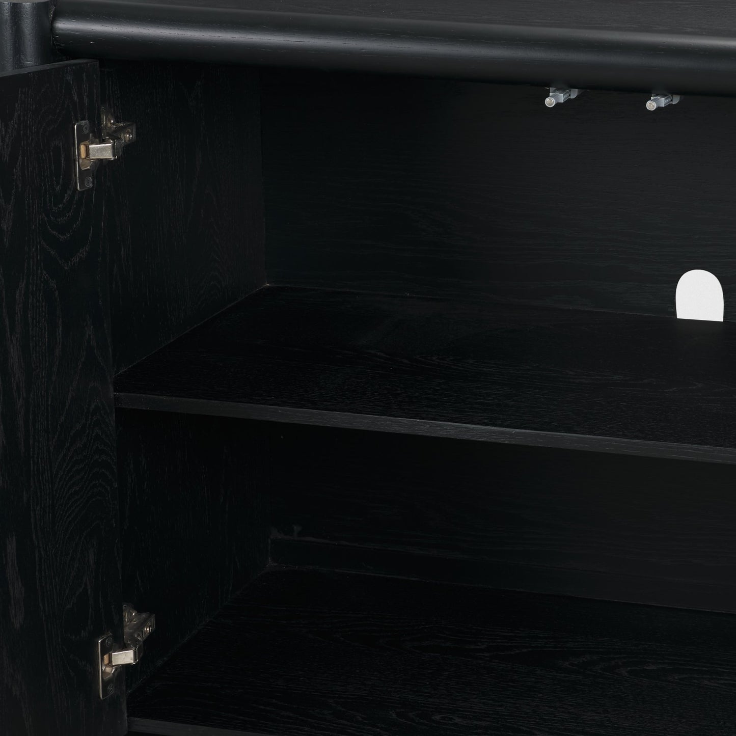 Rowan Black Oak Wood Closed 4 Door Sideboard