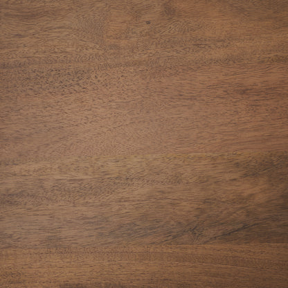 Arno Warm Mid-Brown Wood Sculptural Round Coffee Table