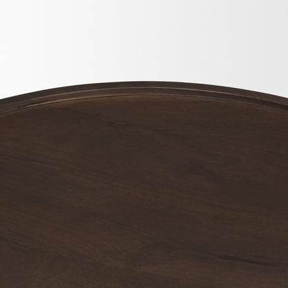 Cayson Dark Brown Sculptural Round Accent Table