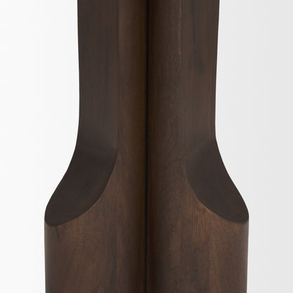 Cayson Dark Brown Sculptural Round Accent Table