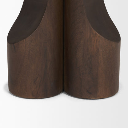 Cayson Dark Brown Sculptural Round Accent Table