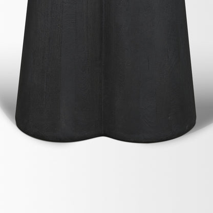 Marilyn Black Forest Marble Black Wood Pedestal Round Dining Table