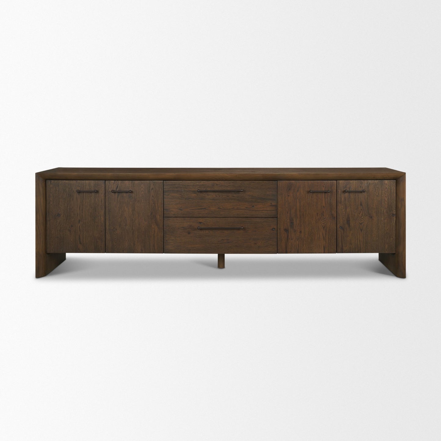 Belford 94" Dark Brown Oak Wood Media Console
