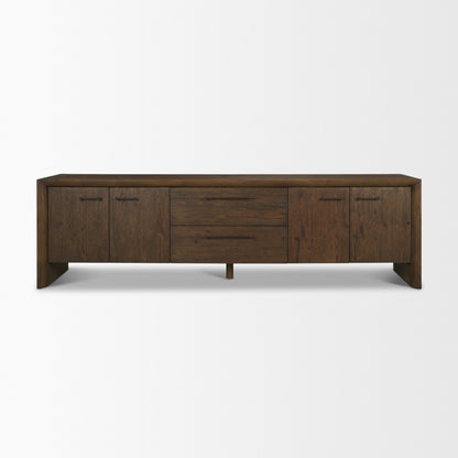 Belford 94" Dark Brown Oak Wood Media Console