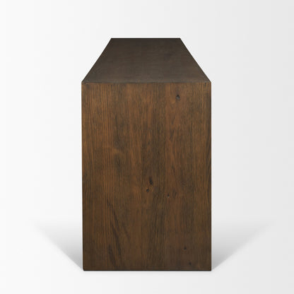 Belford 94" Dark Brown Oak Wood Media Console