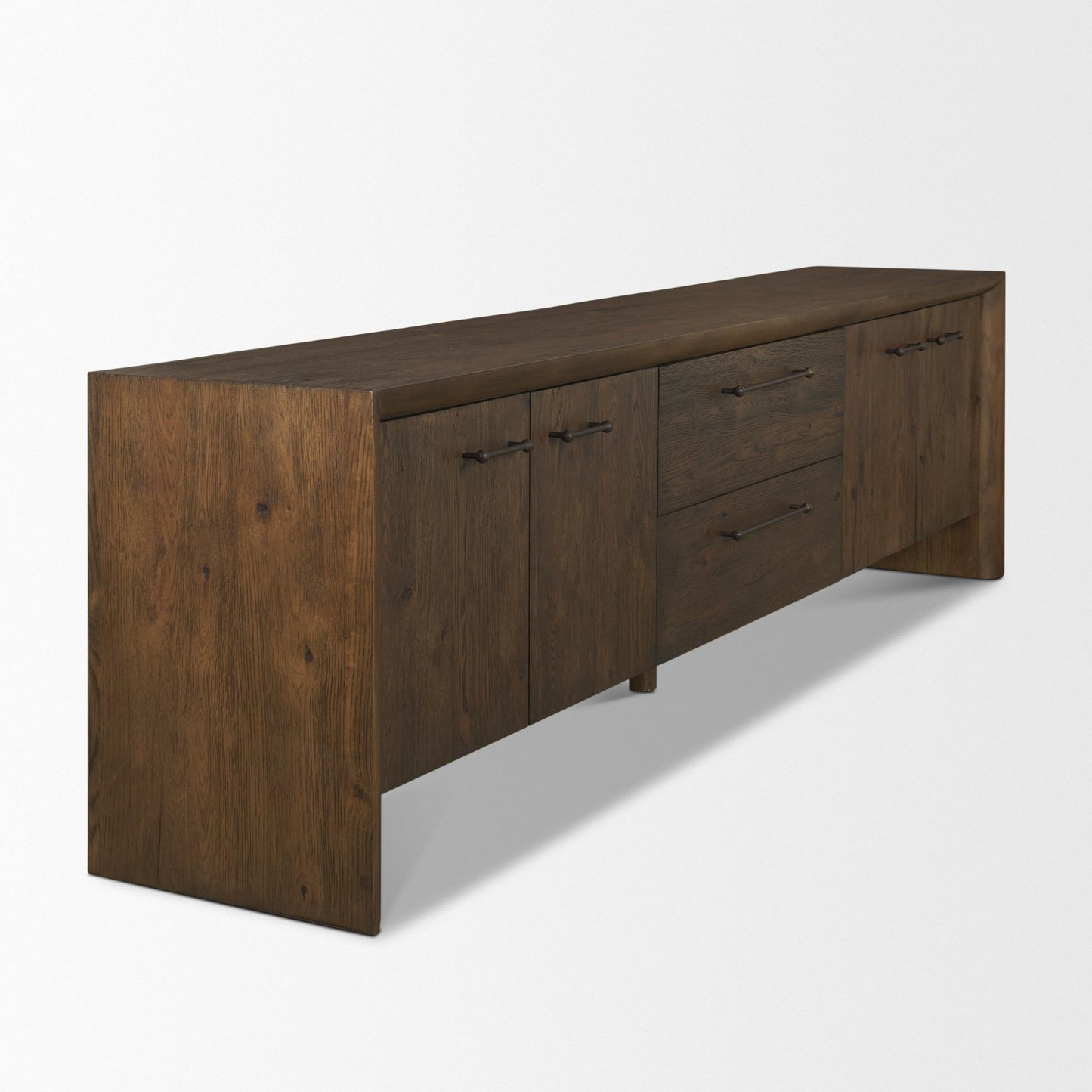 Belford 94" Dark Brown Oak Wood Media Console