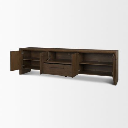 Belford 94" Dark Brown Oak Wood Media Console