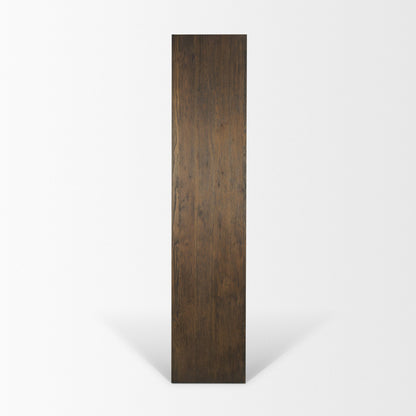 Belford 2-Door Open Dark Brown Oak Wood Shelving Unit