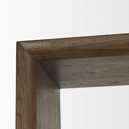 Belford 2-Door Open Dark Brown Oak Wood Shelving Unit