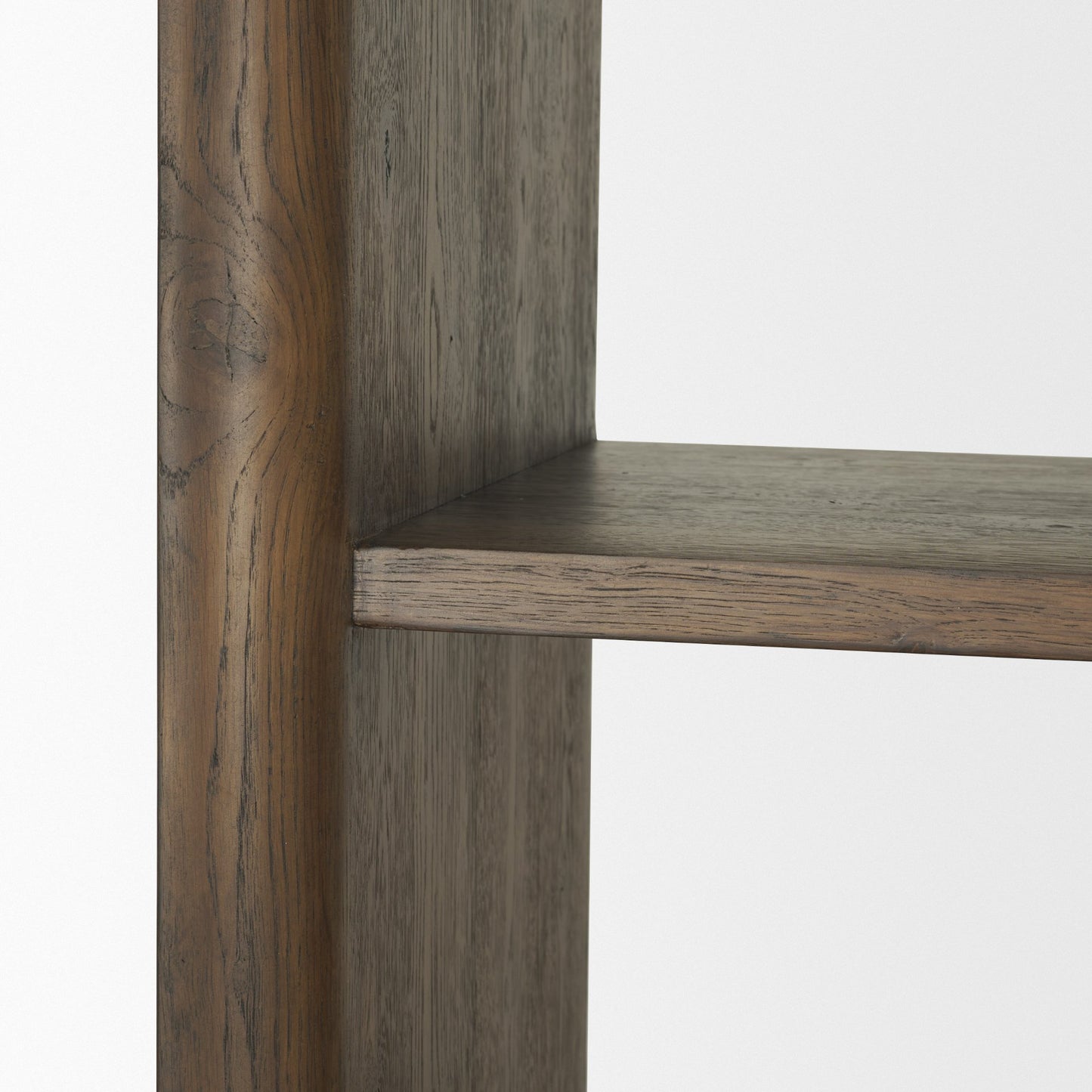 Belford 2-Door Open Dark Brown Oak Wood Shelving Unit