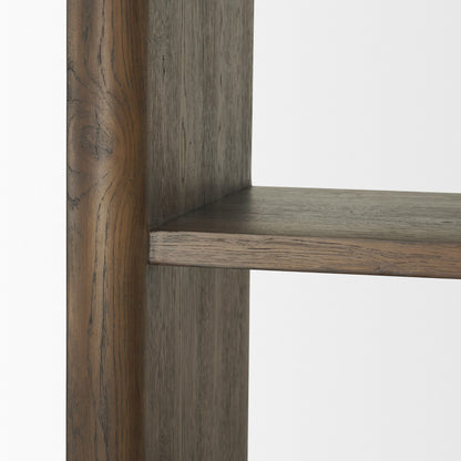 Belford 2-Door Open Dark Brown Oak Wood Shelving Unit