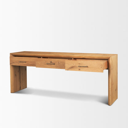 Belford 72" Light Brown Oak Wood Console Table