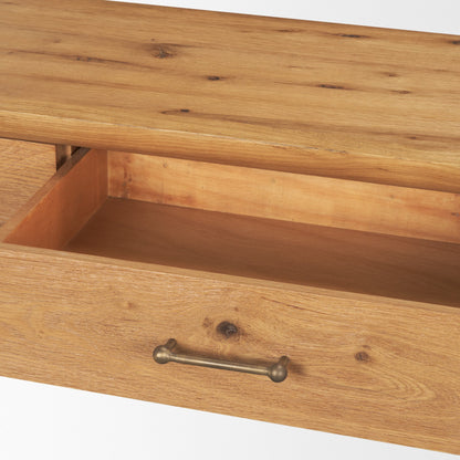 Belford 72" Light Brown Oak Wood Console Table