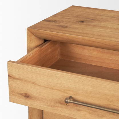 Belford 3-Drawer Light Brown Oak Wood Closed Nightstand