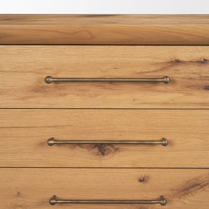 Belford 3-Drawer Light Brown Oak Wood Closed Nightstand