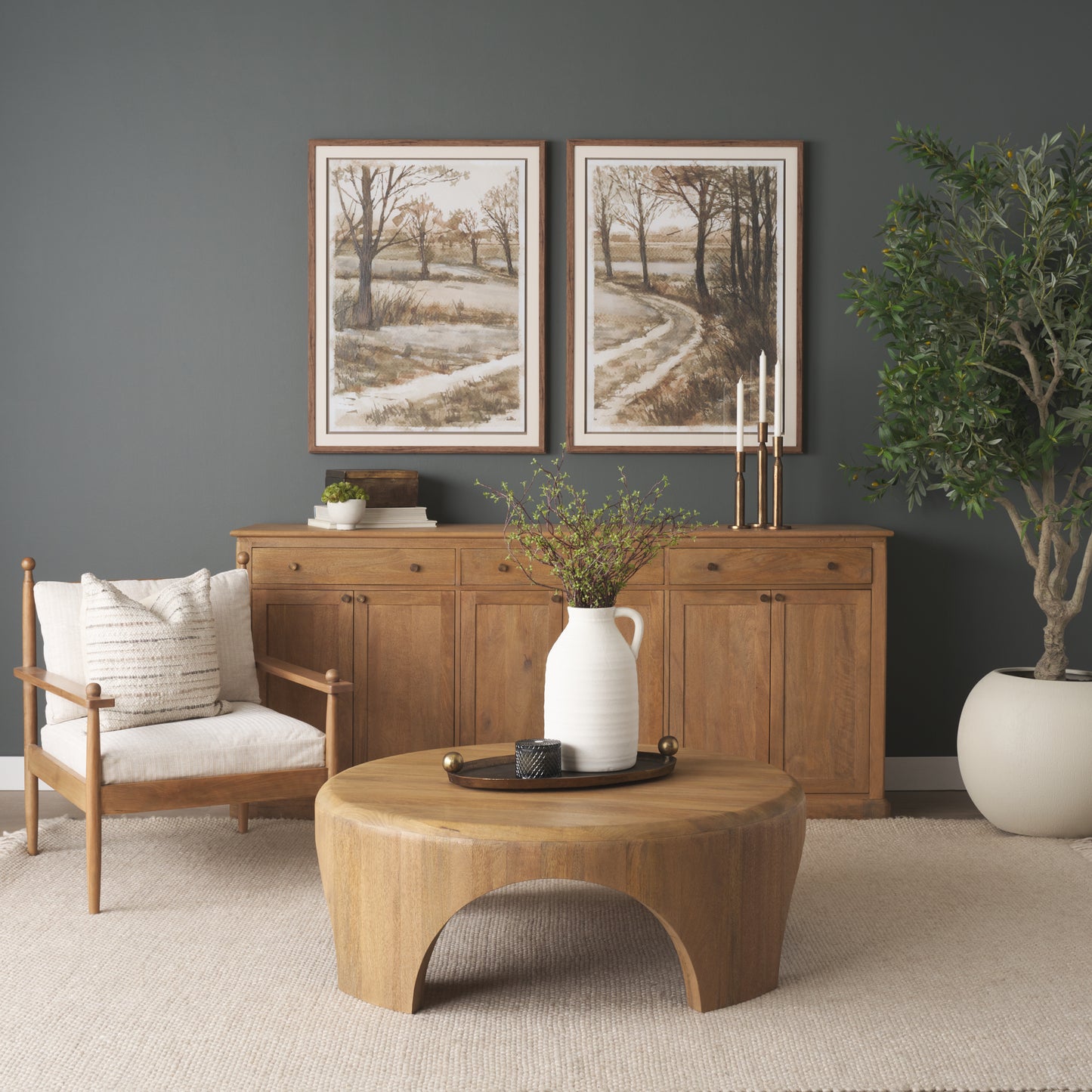 Jianna Small Oval Textured Antiqued Gold Metal Tray with Handles