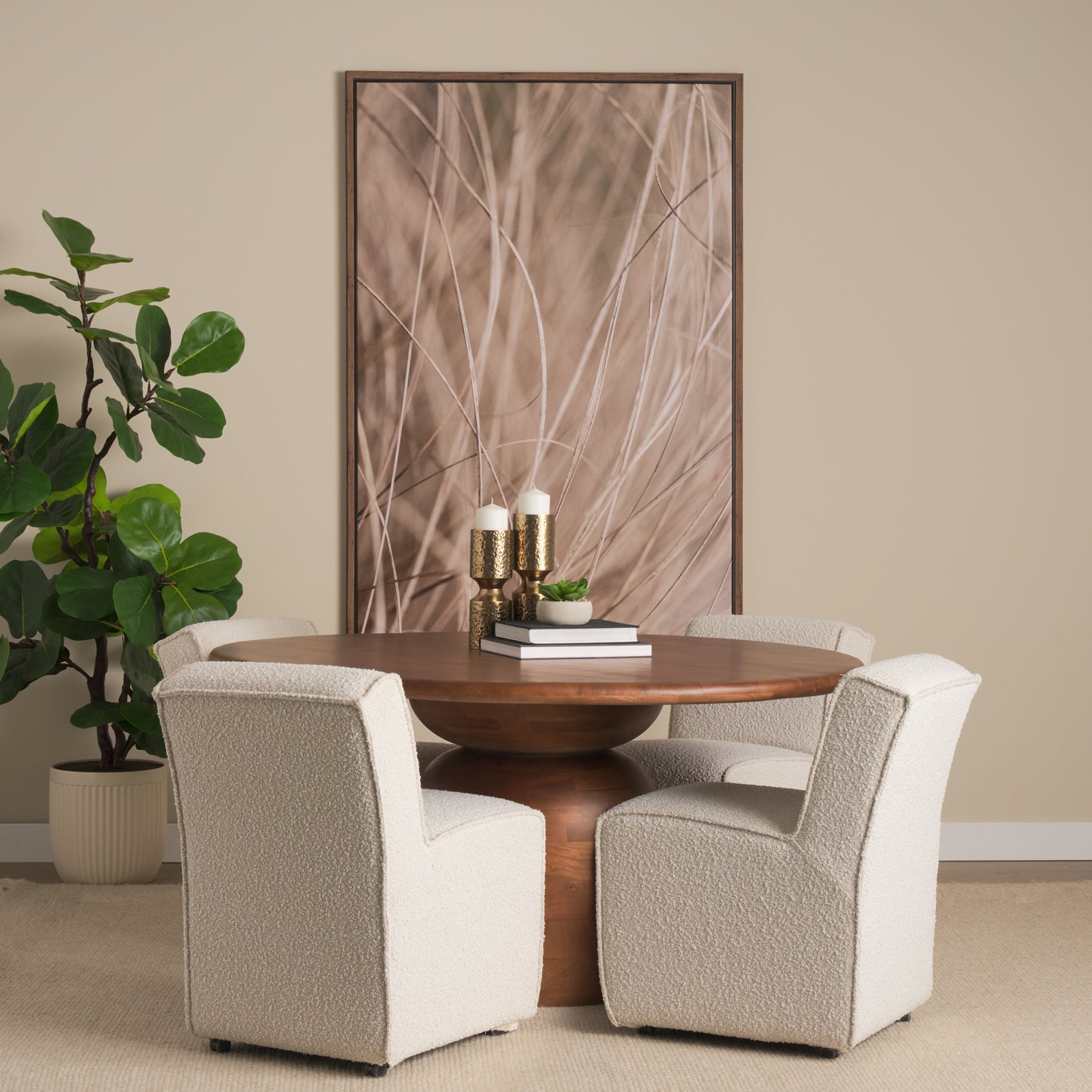 Akira Small Hammered Gold Metal Pillar Candle Holder