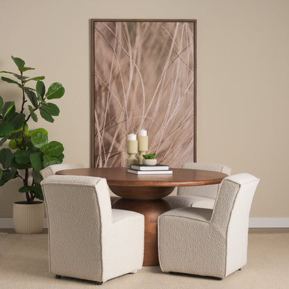 Akira Small Textured Beige Metal Pillar Candle Holder