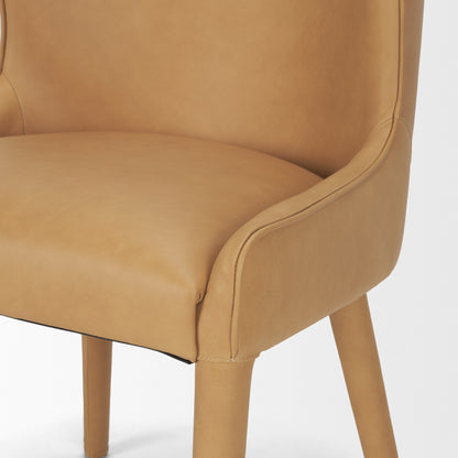 Nolan Slope Tan Leather Dining Chair
