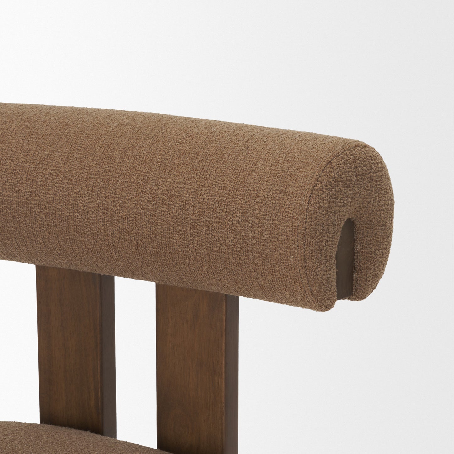 Tribeca Curve Open Back Mocha Fabric Tripod Frame Dining Chair