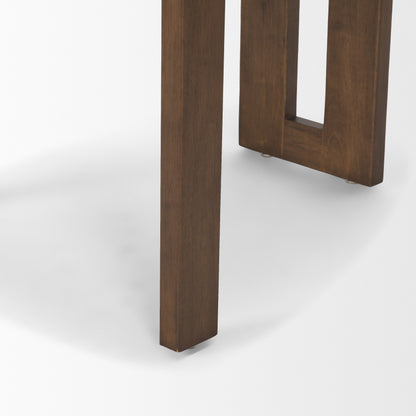 Tribeca Curve Open Back Mocha Fabric Tripod Frame Dining Chair