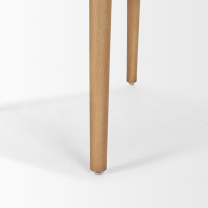 Motley Curved Open Back Cream Fabric and Tan Leather Dining Chair