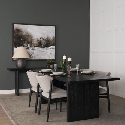 Grier 65" Black Wood w/ Black Cane Console Table