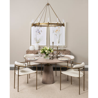 Parker I Cream Fabric Seat Gold Metal Frame Dining Chair