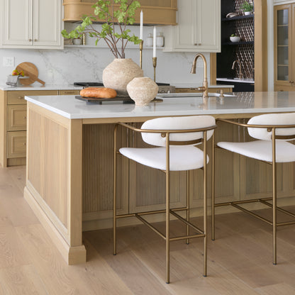 Parker Cream Fabric Seat Gold Metal Counter Stool