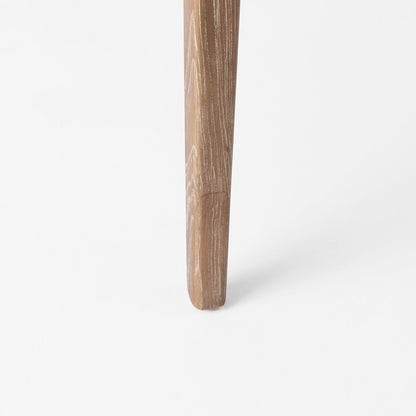 Clara Light Brown Beech Wood W/ Cream Fabric Seat and Cane Back Armless Dining Chair