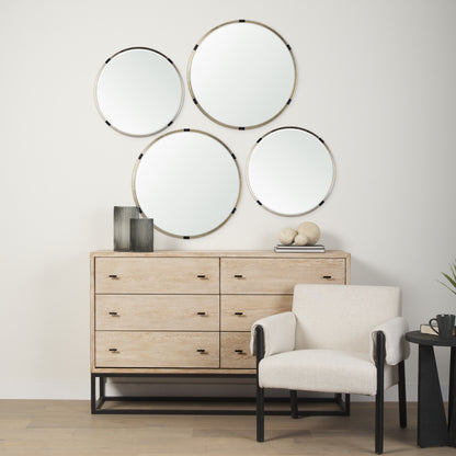 Melissa 23" Small Round Gold Metal Wall Mirror