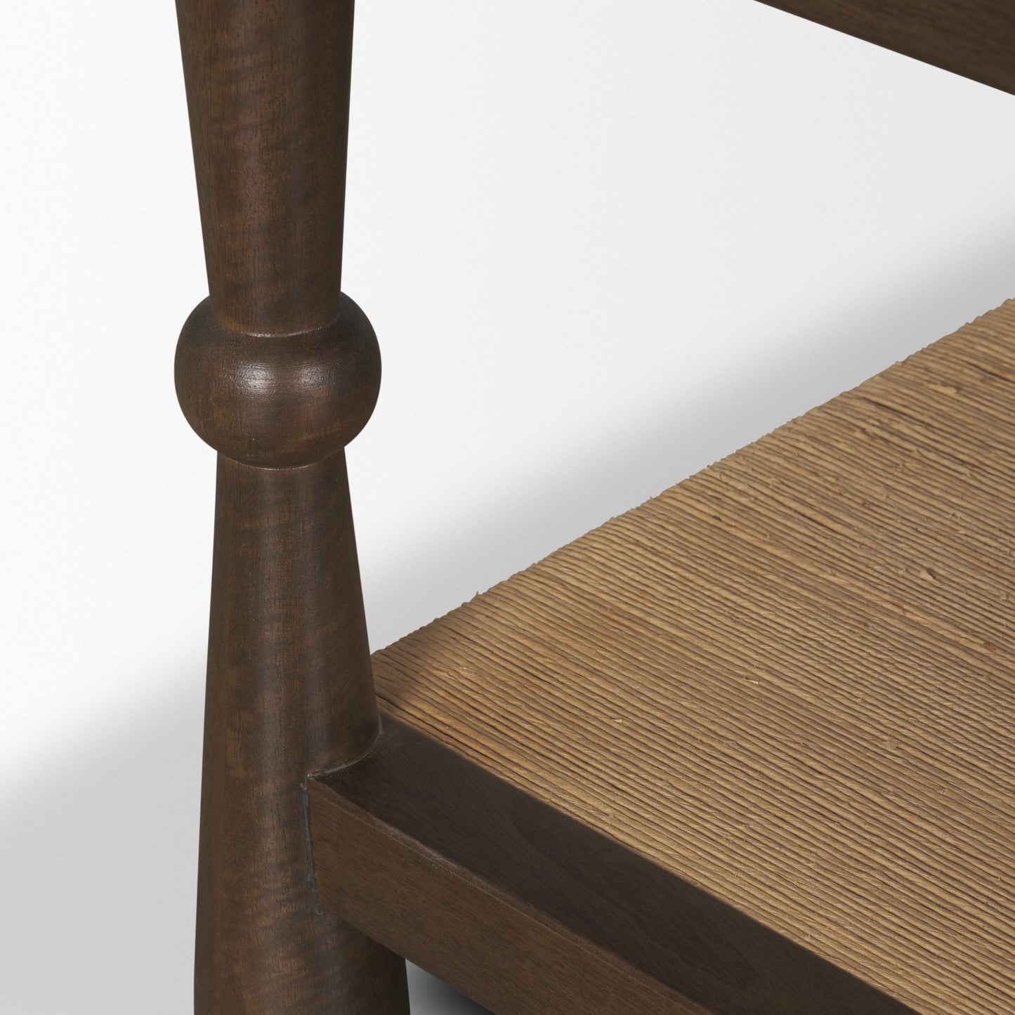 Bondi 42" Dark Brown Wood w/ Paper Rope Shelf Square Coffee Table