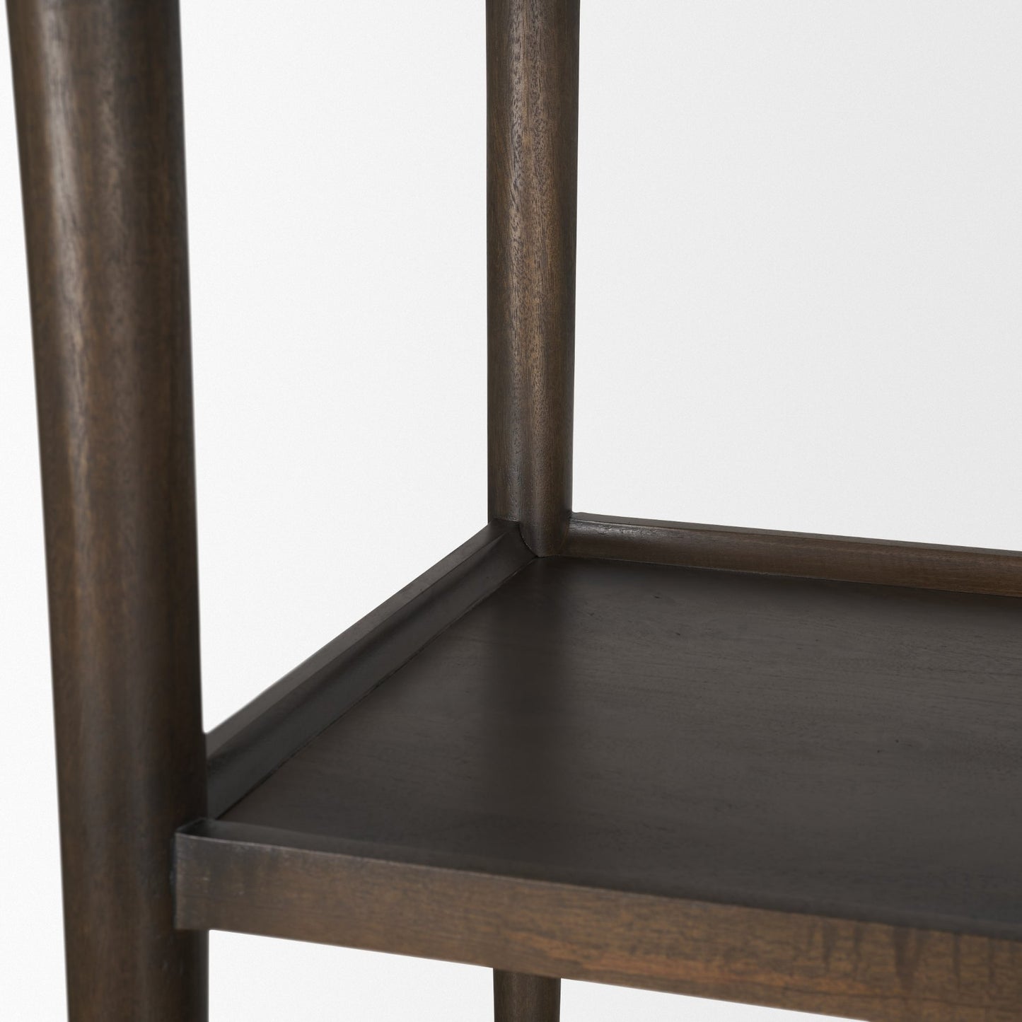 Bondi 2 Door Open Dark Brown Wood w/ Paper Rope Shelving Unit