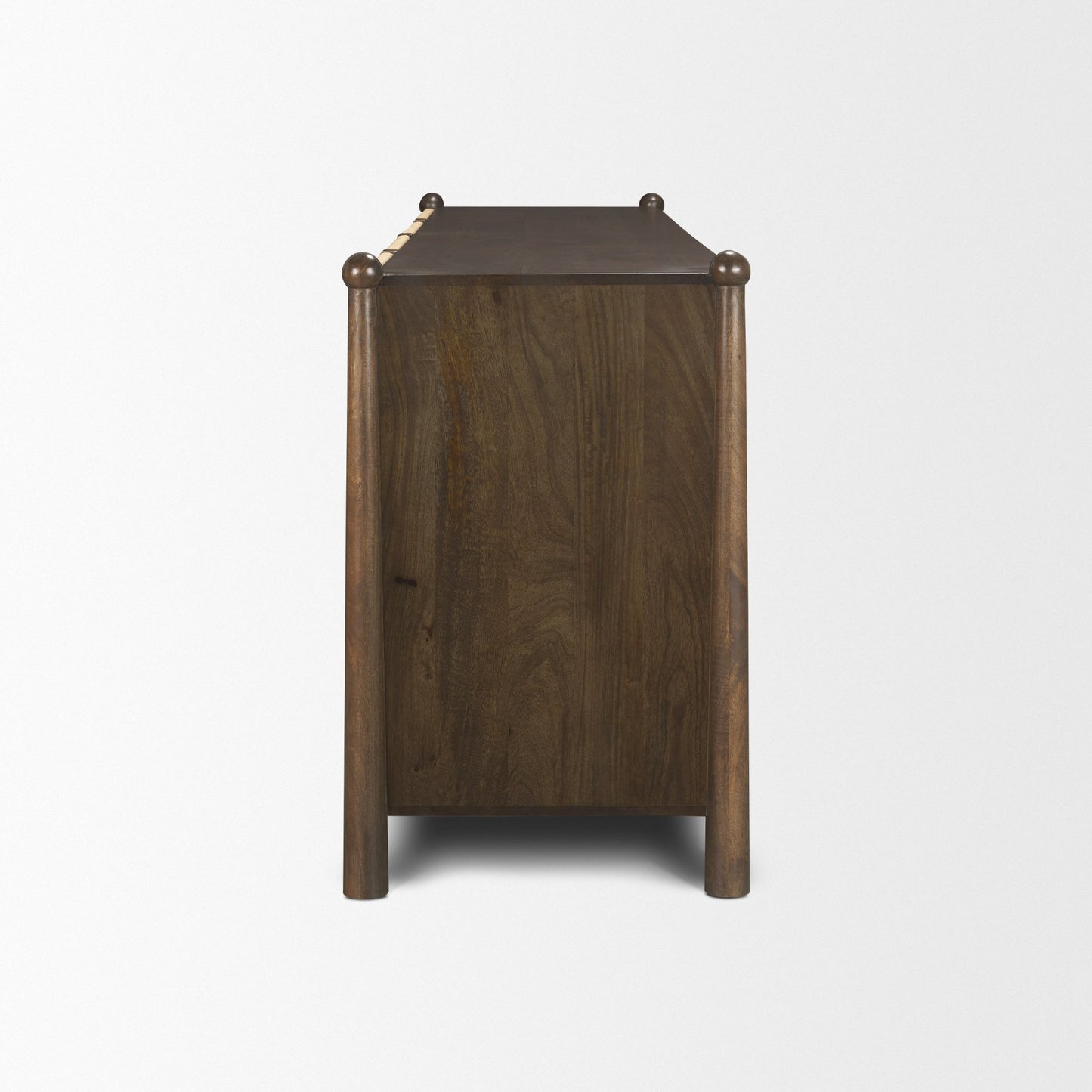 Bondi 85" Dark Brown Wood w/ Paper Rope 4 Door Closed Sideboard