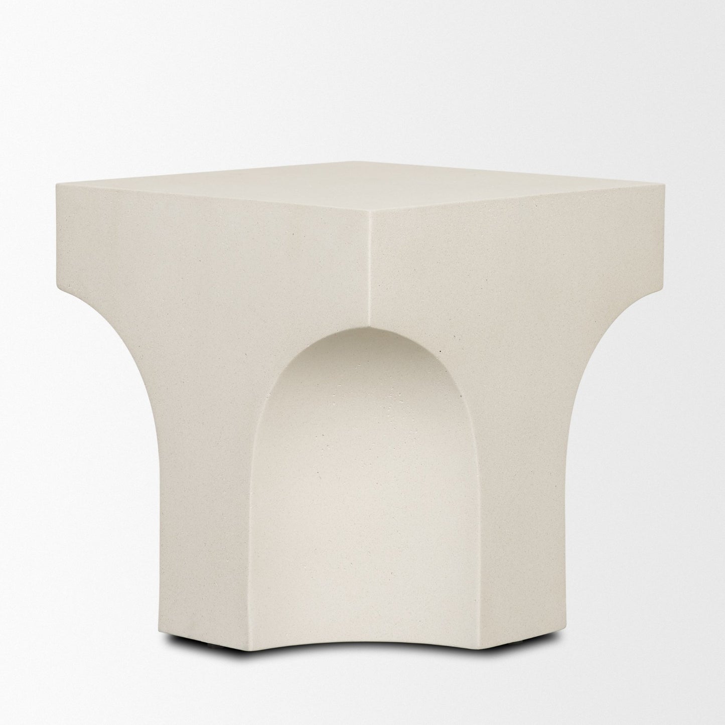Bunda Square Sculptural Stone Finish Accent Table