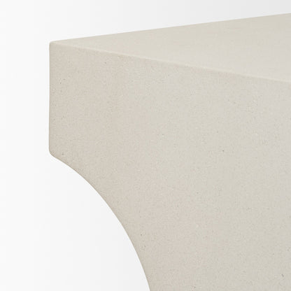Bunda Square Sculptural Stone Finish Accent Table