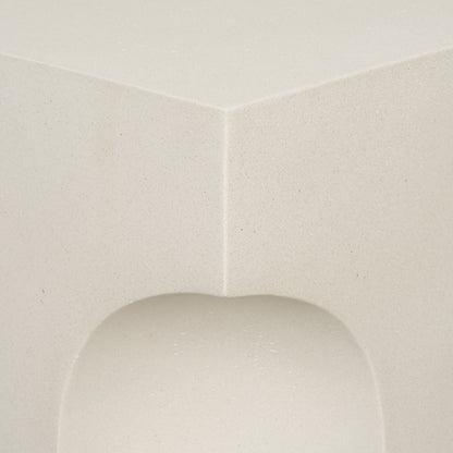 Bunda Square Sculptural Stone Finish Accent Table